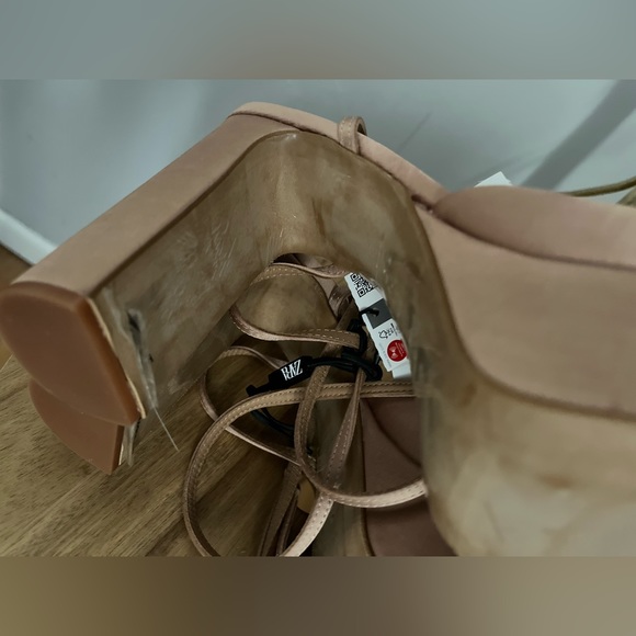 Zara Platform Pink Strappy Heels NWT ~ Size 9 - Picture 7 of 8